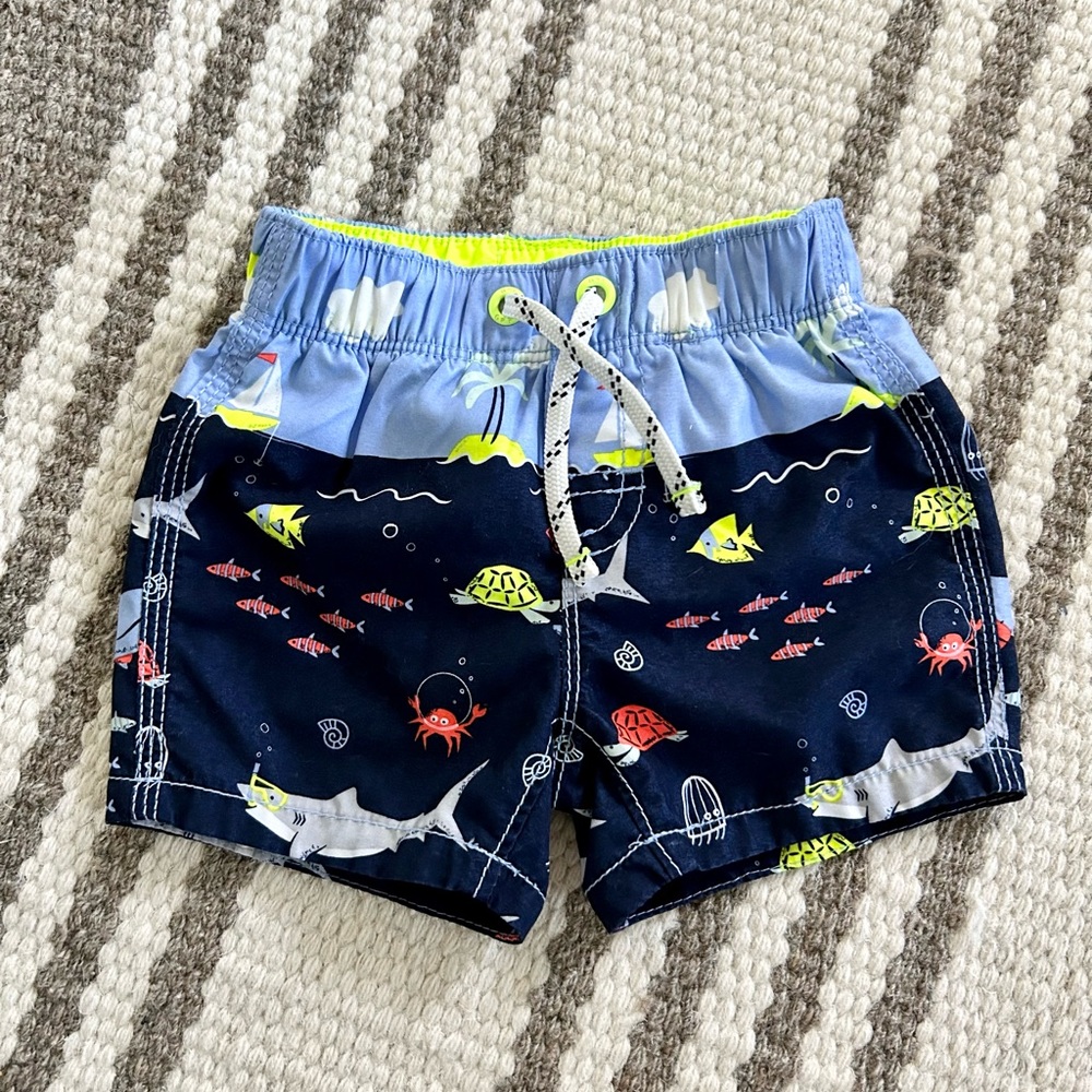 Baby GAP Ocean Boy Swim Trunks Size 0-6 Months